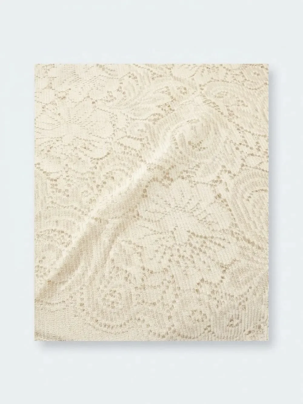 Vintage LACE Oval TABLECLOTH Paisley Whimsical Ivory Cottage Fairy Home 60x86”